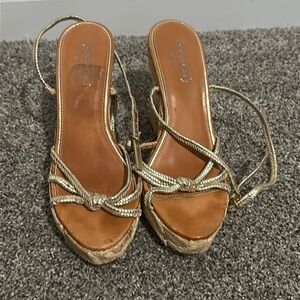 Coach Wooden Wedge Heels Size 7 1/2
